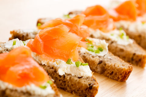 Photo showing smoked salmon on toast