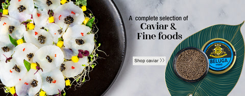 Caviar Lover Promotion Banner showing beluga hybrid caviar