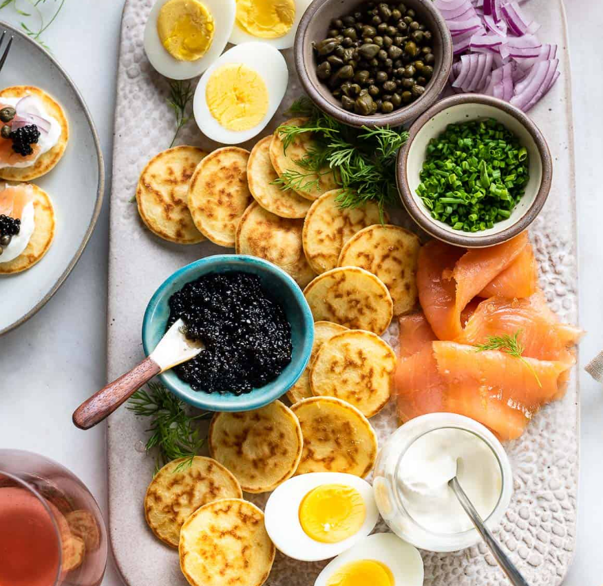 How to Eat Caviar with Blinis?