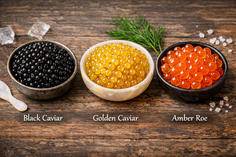 Caviar Colors Explained: What Black, Golden, and Amber Roe Mean?