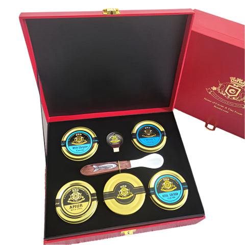 Platinum Perfection Sampler-Red Gift Box - Caviar Lover - Platinum Perfection Sampler-Red Gift Box