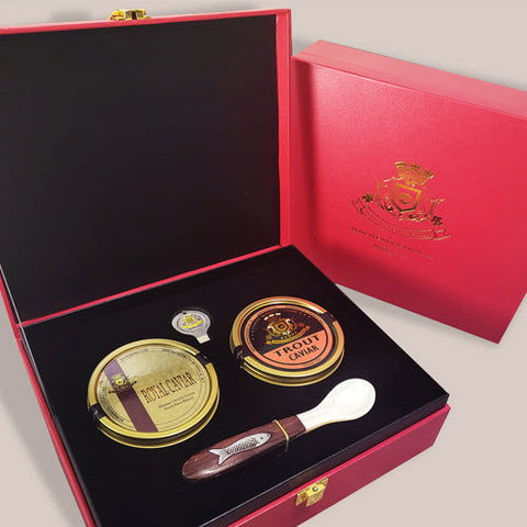 Royal Caviar Extravaganza-Red Gift Box - Caviar Lover - Royal Caviar Extravaganza-Red Gift Box