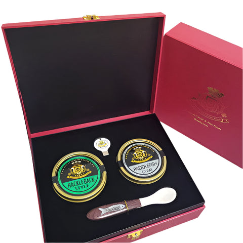 Sapphire Caviar Assortment - Red Gift Box - Caviar Lover - Sapphire Caviar Assortment - Red Gift Box