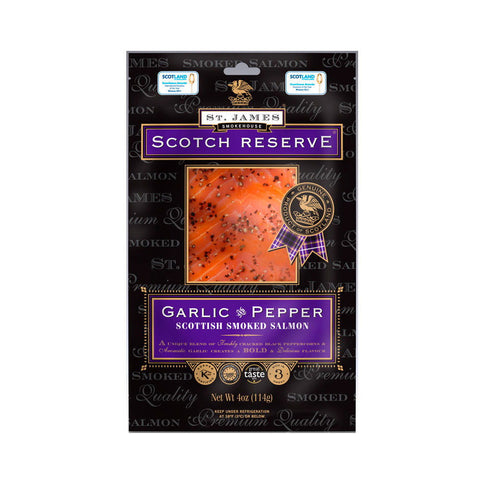 Scottish Reserve Smoked Salmon With Garlic & Pepper - Caviar Lover - Scottish Reserve Smoked Salmon With Garlic & Pepper