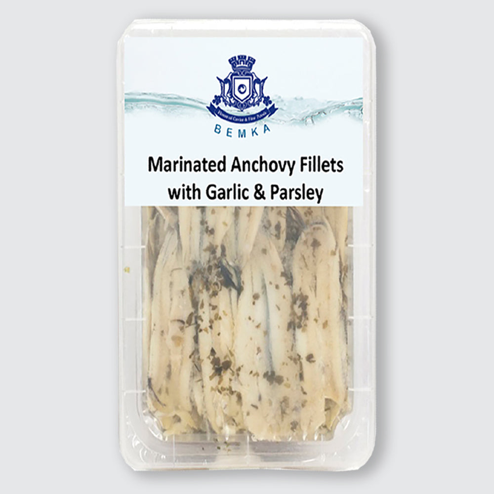Marinated Anchovy In Garlic Parsley 7 Oz Seafood Caviar Lover Bemka