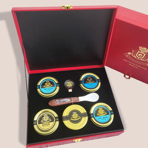 Platinum Perfection Sampler-Red Gift Box Caviar Caviar Lover Bemka