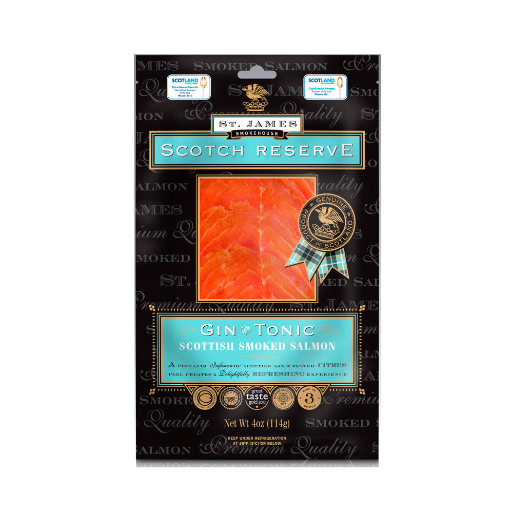 Scottish Reserve Smoked Salmon Infused With Gin & Tonic Seafood St James Smokehouse Inc