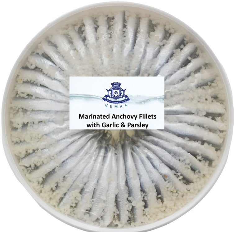 Marinated Anchovies In Garlic & Parsley Seafood Caviar Lover Bemka